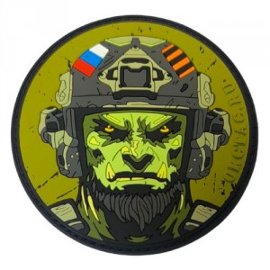 Нашивка PVC/ПВХ с велкро Русский Орк олива [Strike Gear]